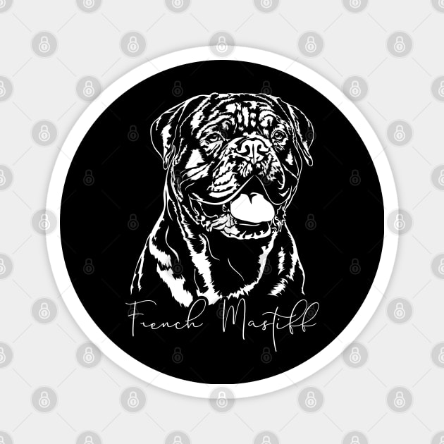 French Mastiff dog lover dog portrait Magnet by wilsigns